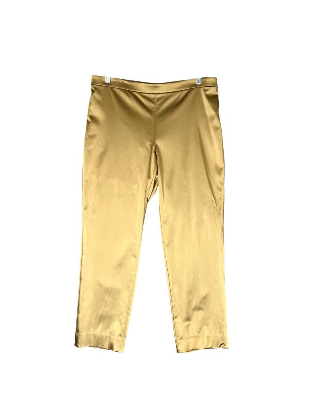 Worth Womens Bronze Satin Evening Pants Formal Side Zip Straight Leg size 16